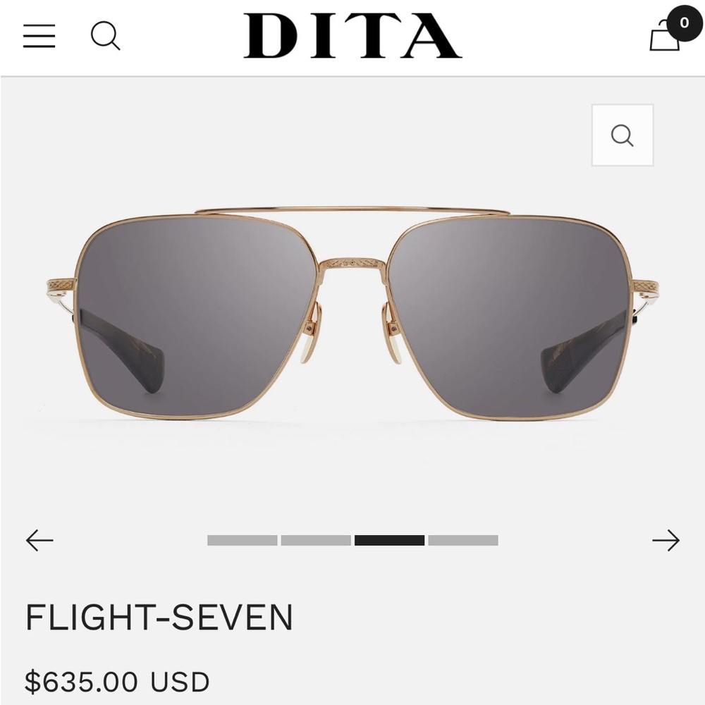 DITA flight seven. Gold Frame Sunglasses with custom Brown Lenses